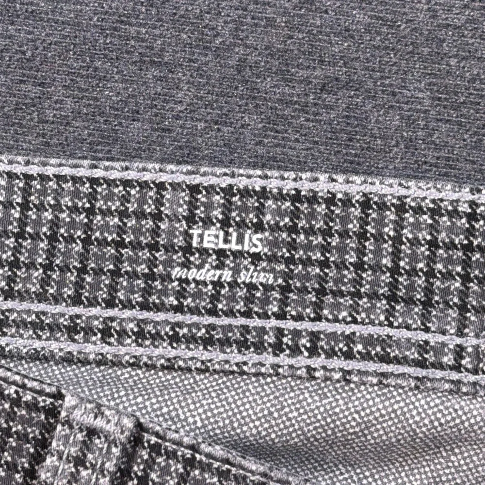 AG Adriano Goldschmied Tellis Pants Mens 36x34 Gray Plaid Modern Slim Fit Chino
